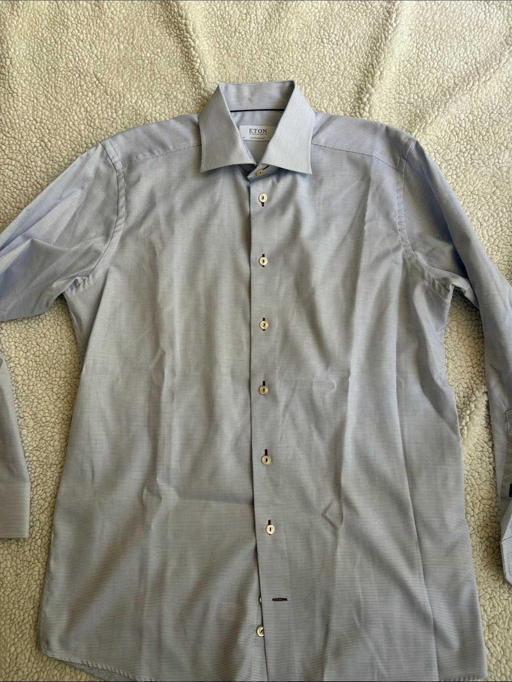 Eton Light Blue Micro-Pattern Dress Shirt